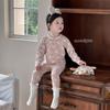 Children's 2025 Pure Cotton Autumn Pajama Set - Unisex Cartoon Print Warm Home Wear