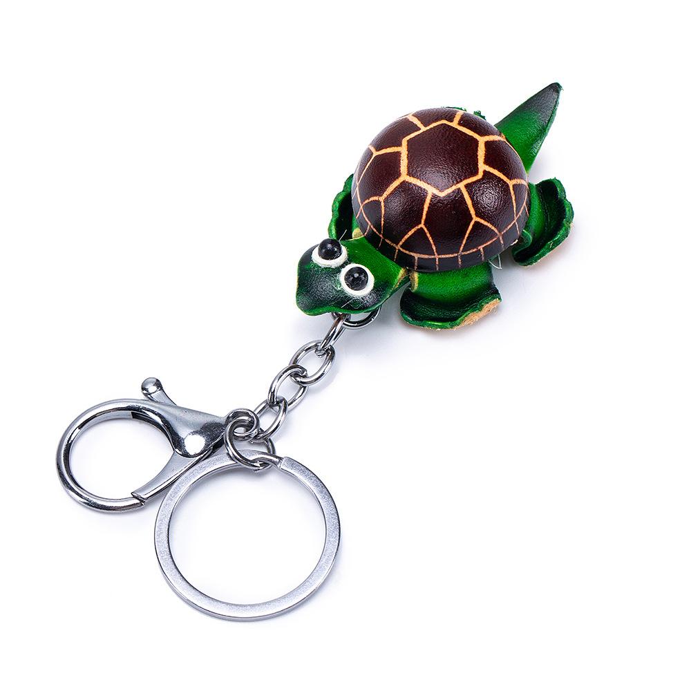 New First-layer Cowhide Mini Animal Keychain Handmade Creative Bag Pendant Car Keychain Universal