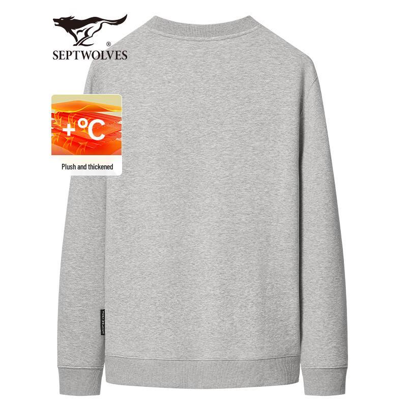 Sevenwolves Men's Wolf Head Embroidered Pullover Sweatshirt