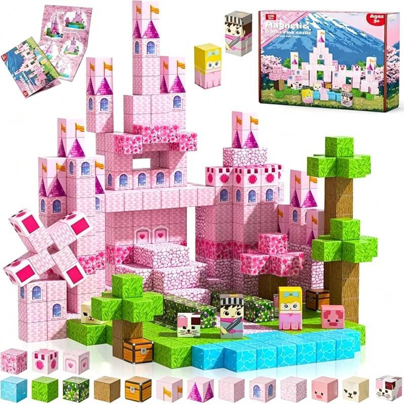 Minecraft Magnetic Building Blocks Set For Kids With Diy Assembly And Brain Development