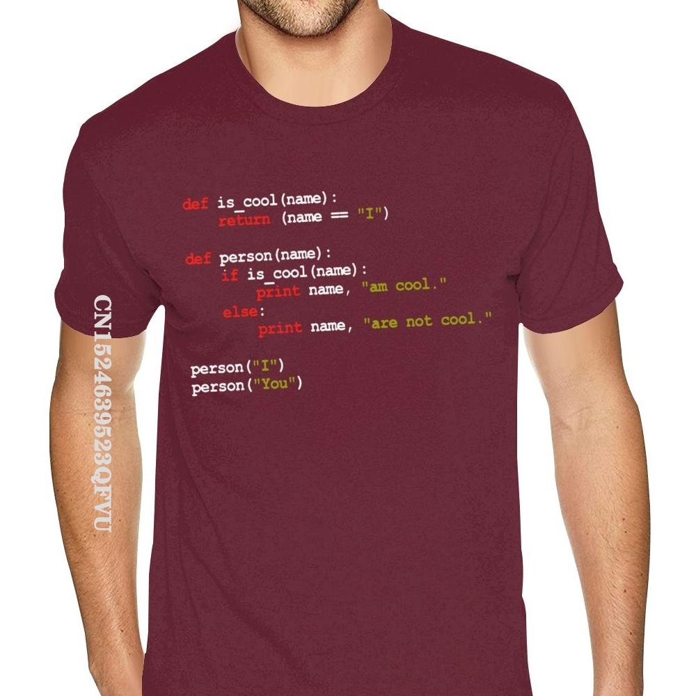 Python Code I Am Cool T-Shirts Jugend Fitnessshirt Herren Gothic Stil Anime T-Shirt Billig Marke Vintage T-Shirt