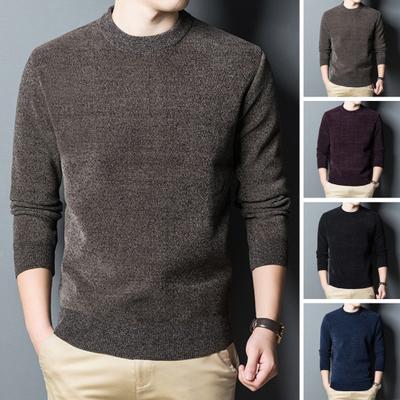 Neck Long Sleeves Winter Autumn Spring Thick Knitted Sweatshirts Casual Pullover Men