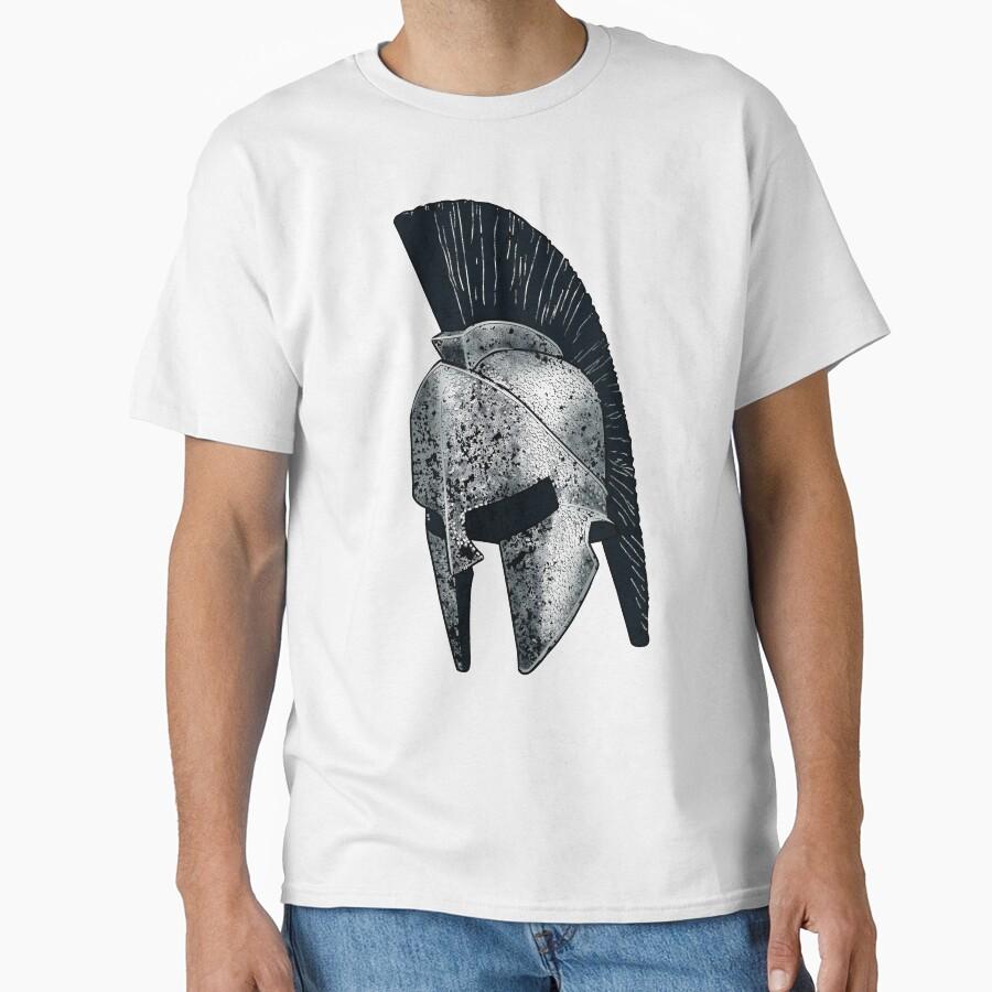 Spartan warrior helmet ancient greece this is sparta T Shirt for men Large size Adult tops S-6XL