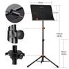 CAHAYA Folding Music Adjustable Height Includes Storage Bag and Music Stand, Tabletop/Single-Piece Stand, 2-Way Design, (80-145cm), File, Lightweight,