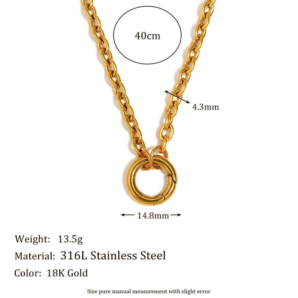 E.B.belle Runde Federstecker Halskette Edelstahl O-Kette 18 Karat Vergoldet Für DIY Schmuckherstellung Zubehör