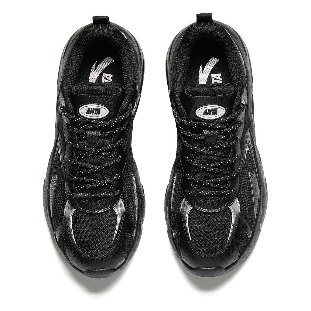 Anta Cloud Start Comfortable Non-Slip Wear-Resistant Breathable Low-Top Casual Shoes Women Sneaker Black Silver 922518808-5