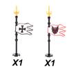 Middle Ages Empire Flag Pole Building Blocks Military Castle Lion Teutonic Knight Soldier Figures Roman Warrior Sheild Brick Toy