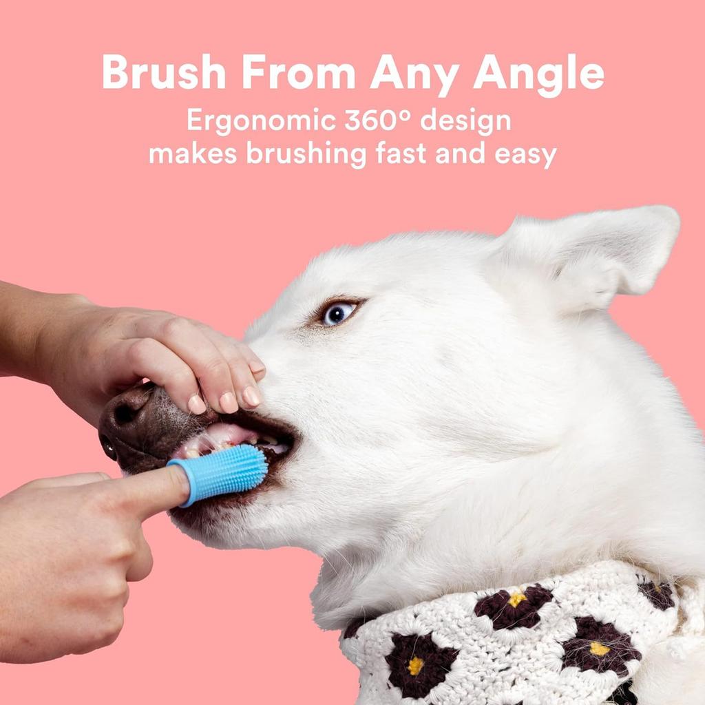 Dog Teeth Cleaning Fingertips Cat Toothbrush Dental Cleaning Small Dog Toothbrush for Washing The Dog's Teeth GYS02