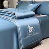 Embroidery Ice Silk Summer Quilt Set, Machine Washable, Luxury Bedding, Solid Color, Home Gift
