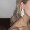 Exquisite European Evening Dress Earrings: Bold, Diamond-Studded Bridal Clips