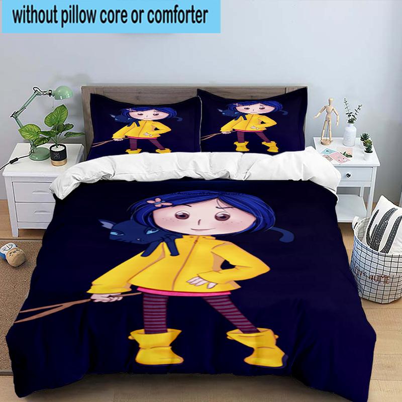 3PCS Moonlit Mystery Cora-line 3pcs Bedding,Including 3PCS Duvet Cover And 2pcs Pillowcases Perfect for Christmas,Ideal for Bedroom, Dormitory