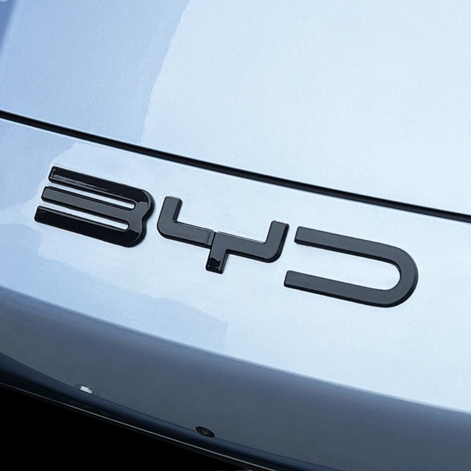 ABS Chrom Auto Front Stoßstange Emblem Abzeichen Aufkleber Schwarzes Carbon Logo Refit Aufkleber Für BYD SEAl EV DMi 2023 2024 2025 Zubehör