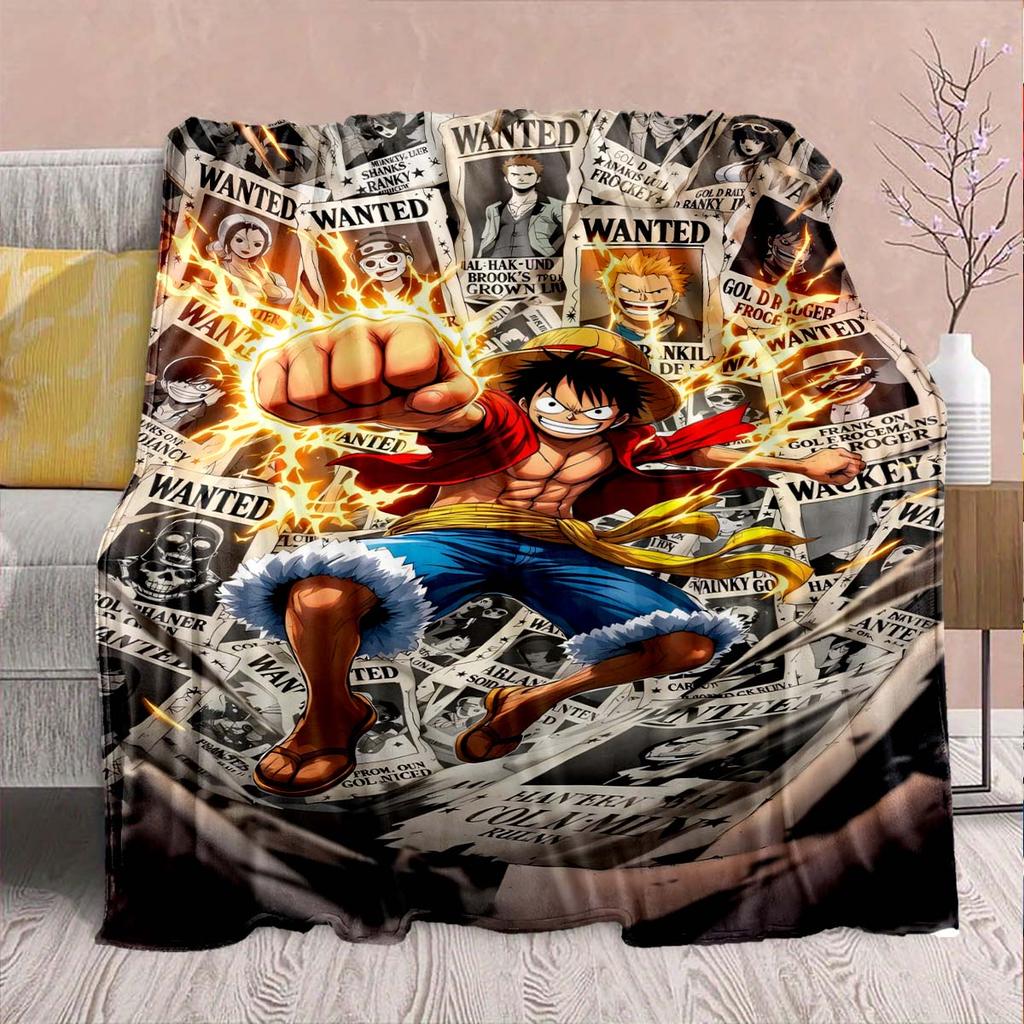 One Piece Anime Flaneldecke - Weich Warm Perfekt für Sofa, Bettwäsche Camping Reisen Büro Heimdekoration -QJY