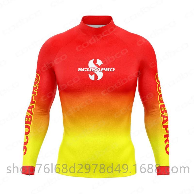 Mens UV Protection Rash Guard Long Sleeve Wetsuit Top Snorkeling Diving Surfing Water Sports Quick Dry Neoprene