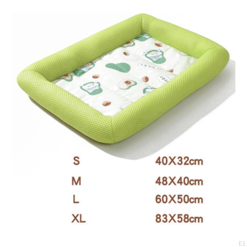 Bolstered Pet Mat Breathable Self Cooling Padded Cat Bed for Pets, Dogs, Summer, Floor,
