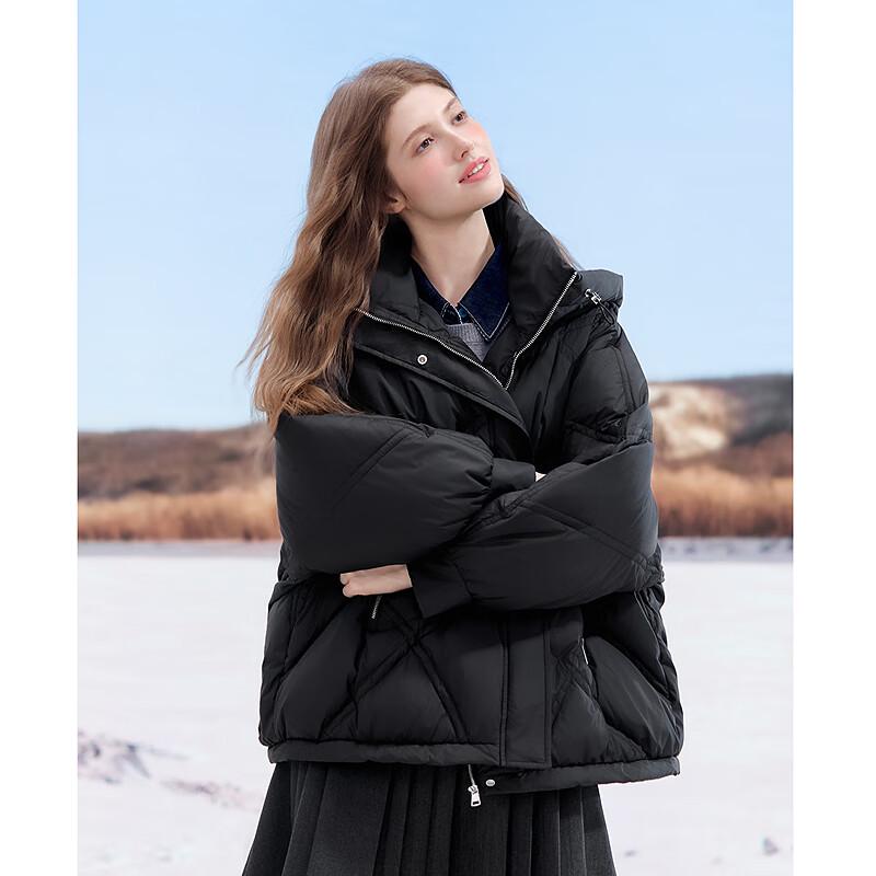 Betu Women's 2025 Winter Hooded 85% White Duck Down Jacket