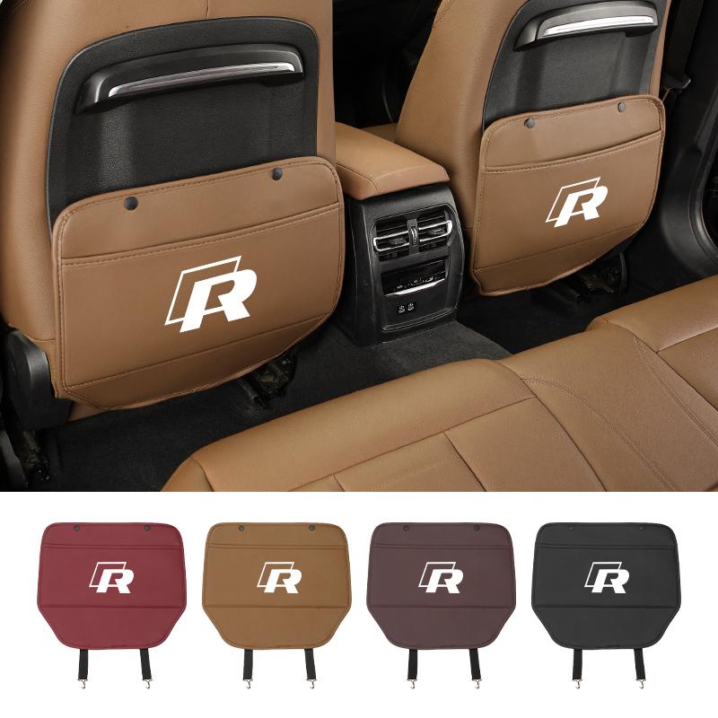 New 2026 Emblems Car Anti-kick Pad Leather Auto Seat Back Protector Pads Anti Scratch For VW Jetta Golf Beetle CC EOS MK2 MK4 EK1 g1