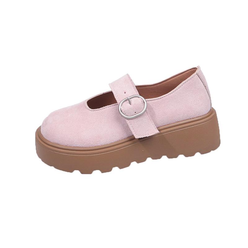 

thick-soled women s spring and autumn new Japanese muffin thick-soled shallow mouth with skirt Mary Jane single shoes women 35