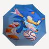 1pc Sonic the Hedgehog Automatic Folding Umbrella - Portable 3-Fold Design, 8-Bone Iron Frame Outdoor Umbrella, Ideal Gift for Fans, Travelers, Daily