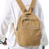 Schultasche Leinwand Rucksack Damen Klein Einfarbig Corduroy Japanisch ins Retro Einfach Vielseitig Flach Kleiner Rucksack
