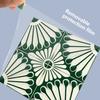 10Pcs Vintage Green Tile Stickers Glossy Self-Adhesive Sunflower Pattern Wall Floor Decals Kitchen Backsplash Home DIY Decoration