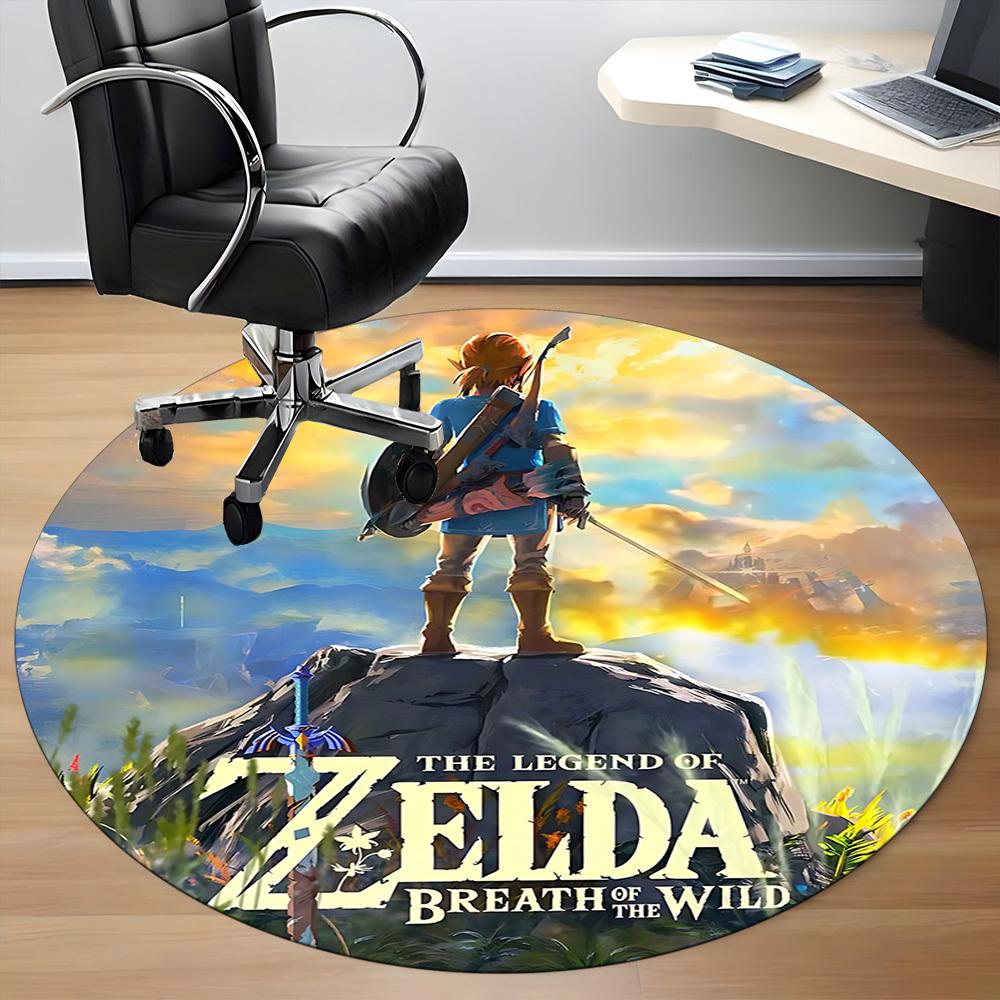 1pc Legend Zelda Office Round Area Rug, Bedroom Living Room Home Decor, Room Deco, Offic a1016221