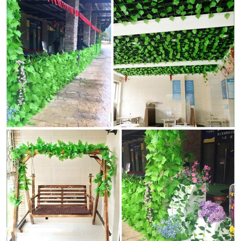 Silk Artificial Ivy Rattan Leaf Garland Plant Vine Home Wedding Bathroom Decoration Garden Festival Party Decor