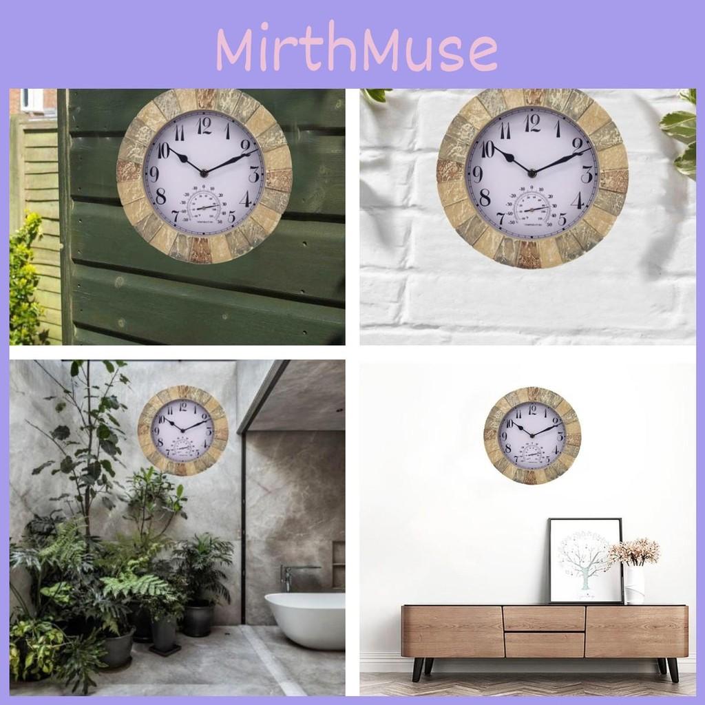 Smart Stonegate Garden Sandstone Wall Clock Thermometer Waterproof Outdoors