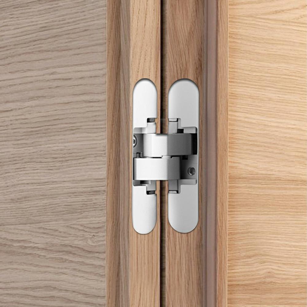 B118 Zinc Alloy 3D Adjustable Invisible Door Hinge 180° Swing Concealed Cross Hinge for Wood Bifold Doors