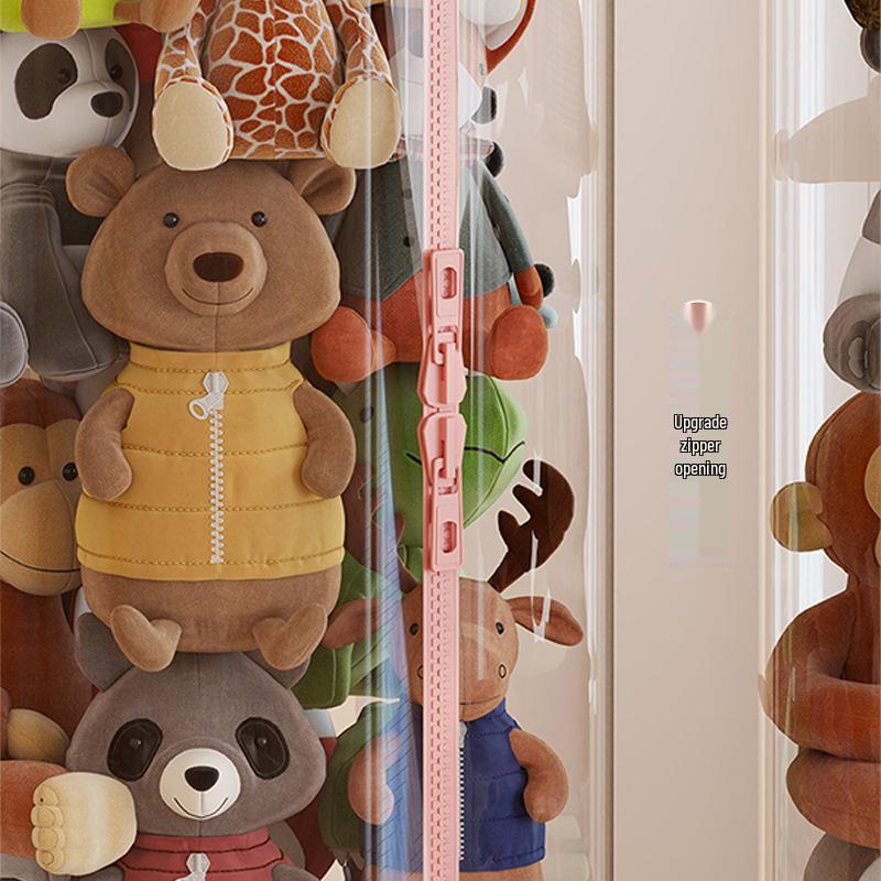 Large Capacity Transparent Toy Storage Bucket for Dolls and Plush Toys