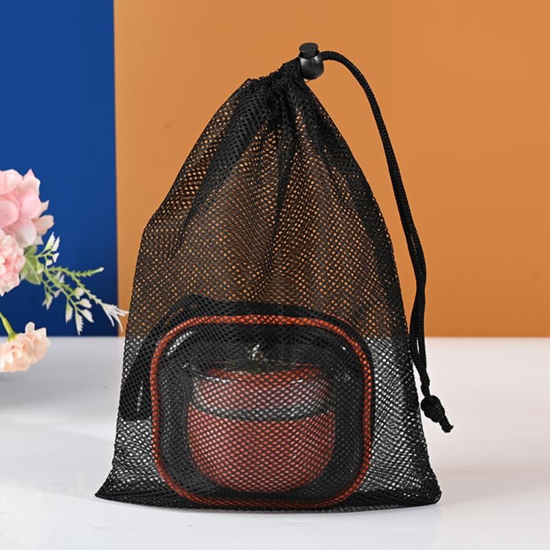 Garneck Mesh Bags, 10-Piece Set, Multifunctional Drawstring Net Bags for Storing Items, Durable, 45x35cm