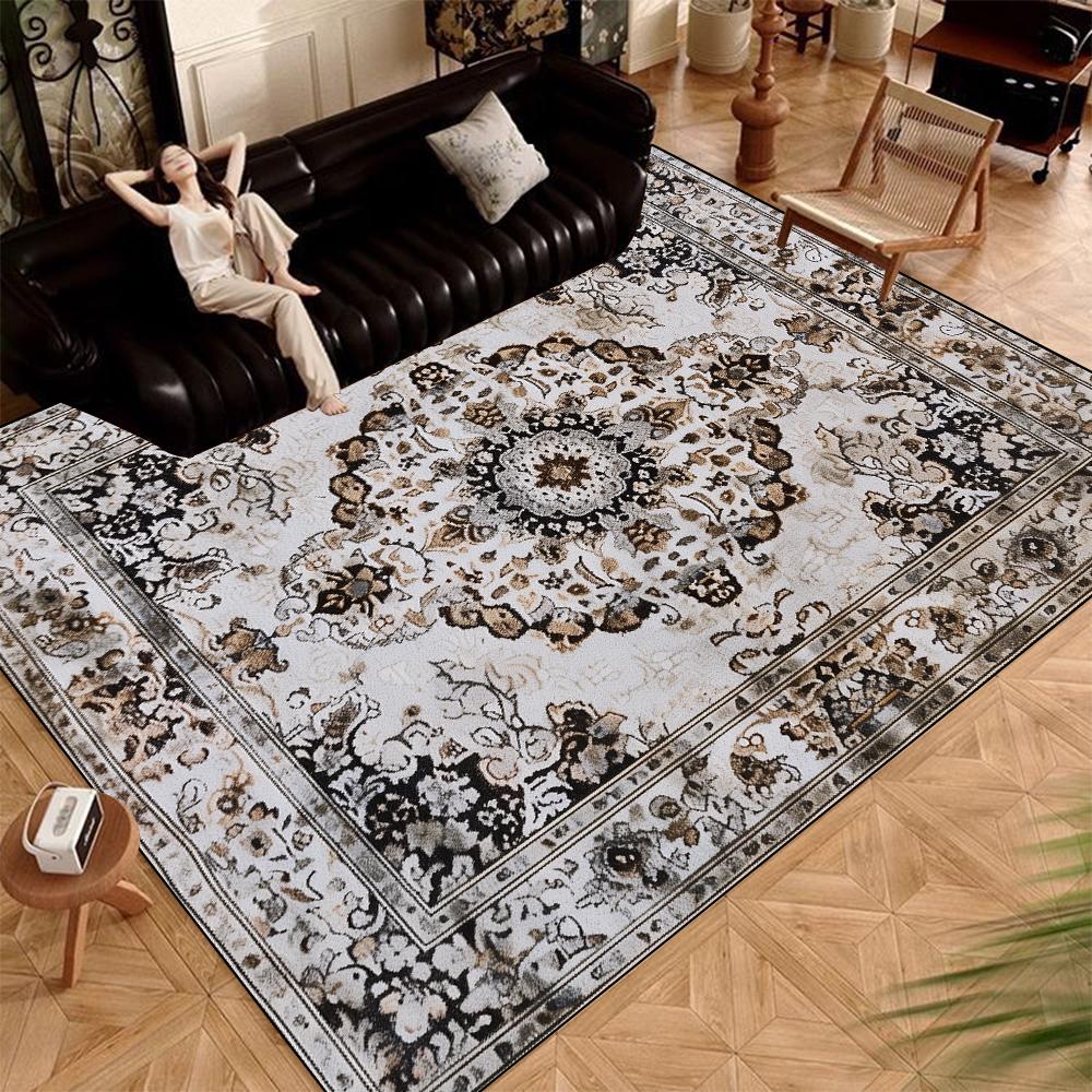 Persien Amerikanischer Teppich für Wohnzimmer Vintage Heimdeko Luxusteppiche Rutschfest Schlafzimmerdekoration Großer Teppich Waschbare Fußmatte