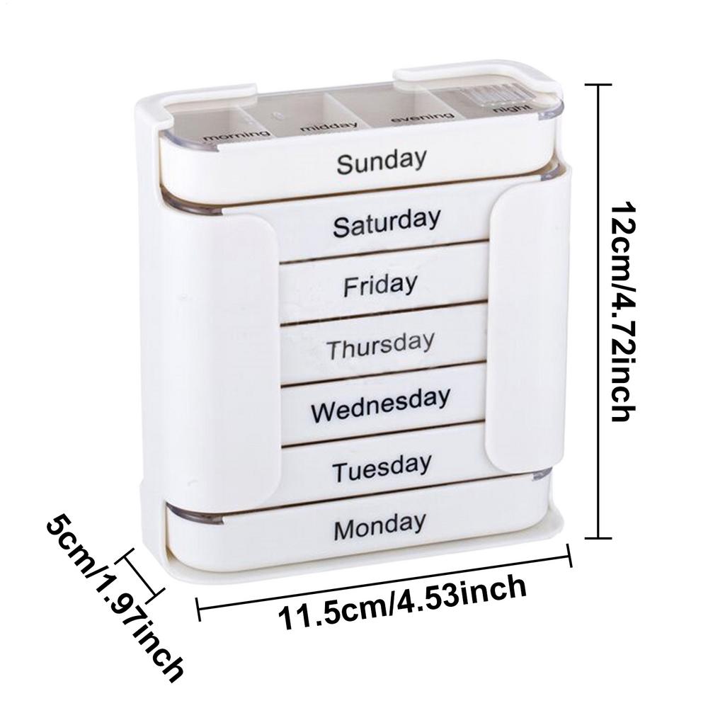 Portable Weekly 7 Days Pill Box Colorful Design Stackable 4 Times A Day Medicine Storage Dispenser Plastic Pill Organizer Boxes