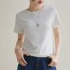 Ice-Feel Slim Fit Cotton Round Neck T-Shirt, Solid Color, Short-Sleeve, Women's 2025 Spring/Summer Collection