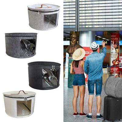 Hat Storage Bucket Organizer Transparent Design Zipper Closure Large Capacity Cowboy Hat Organizer Case with Handle