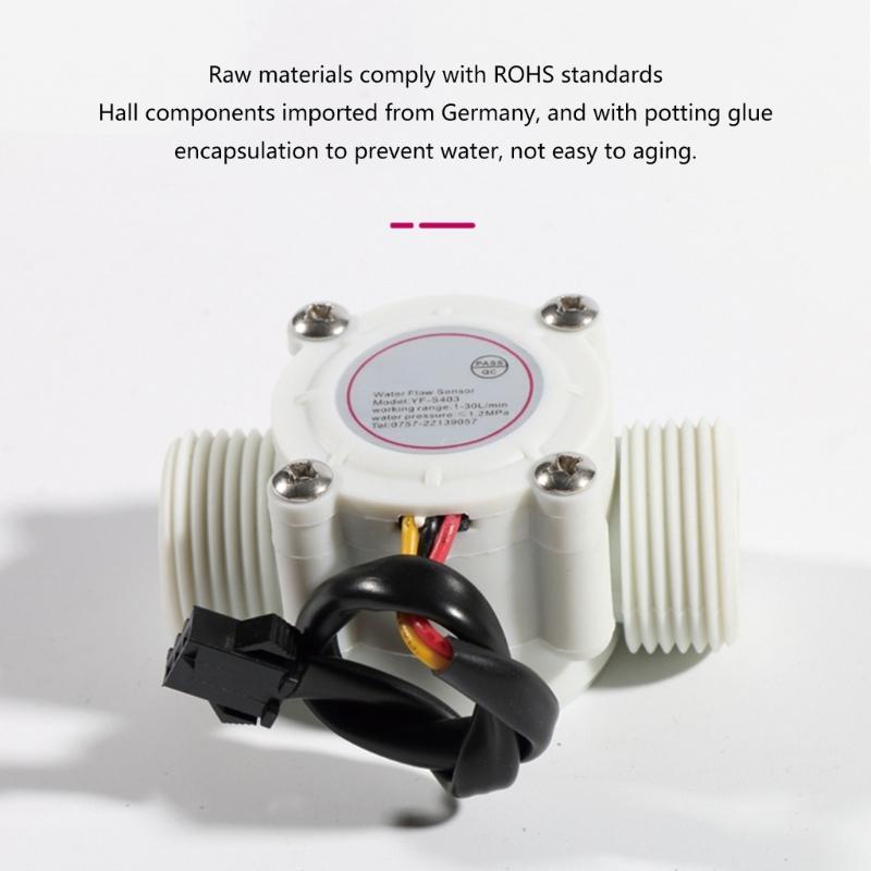 DN20 Water Flow External Thread Water Sensor Liquid Flowmeter Water Fluidmeter for Water Heater Pool