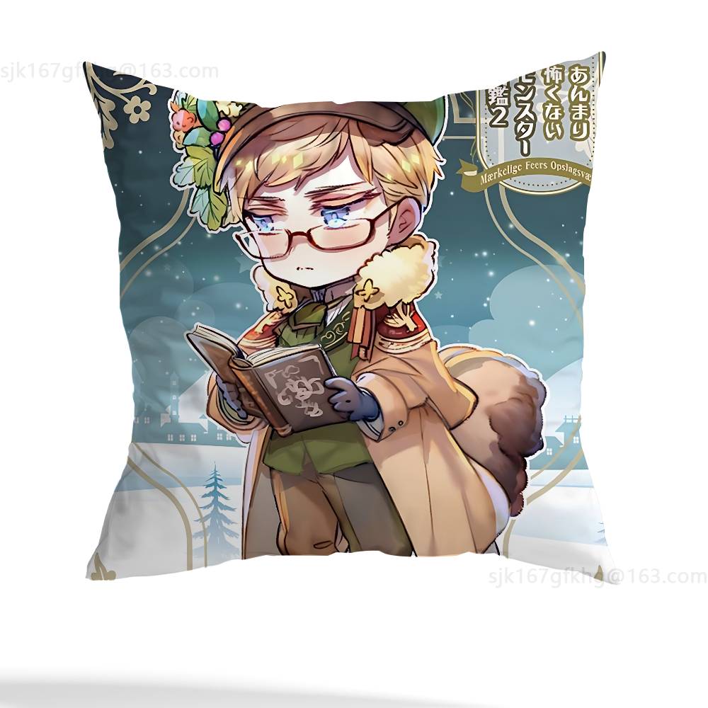 Anime H-Hetalia World Stars Pillow Case Square Double-Sided Printing Short Plush Sofa Cushion Cover Bedroom Bedside Pillow