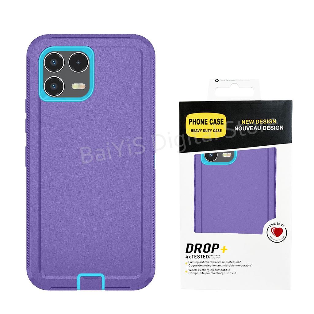 Casual Durable Heavy Duty Hybrid Defender Phone Case For T-Mobile Revvl 8 7 Pro 3-Layer Armor Shockproof Protective Cover