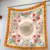 Silk Scarf Women Floral Printed Square Scarves Head Echarpes Silk Foulards Femme Wraps Beach Shawls Bandana Lady Hijabs 90CM