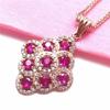 Purple Gold-Plated Rose Gold Inlaid Redstone Pendant Set, Fashionable Foreign Style And Generous Temperament, Colored Gold Collarbone Chain.
