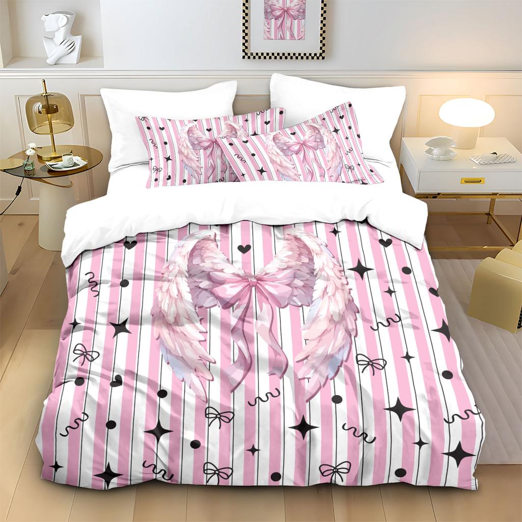 Bedding Three-Piece Wing 3D Printing Pillowcase Quilt Cover Creative Home Textile Spot