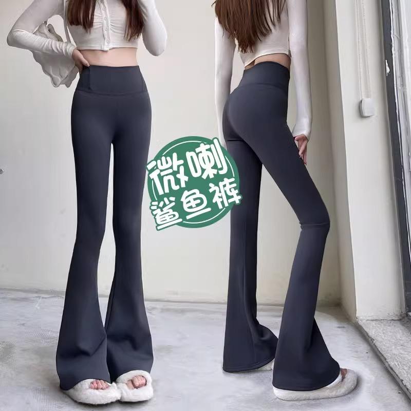 Micro-pull Shark Pants Women's Thin New High-waisted Tight Yoga Flared Pants Spring and Summer Barbie Leggings
