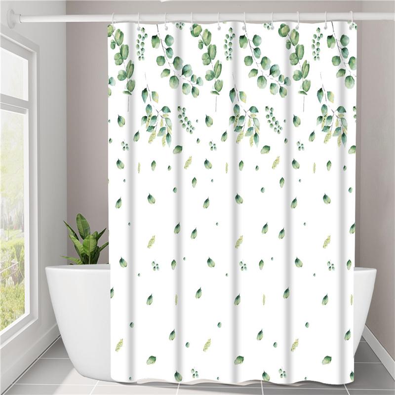 3D Printed Polyester Fabric Waterproof Shower Curtain Bathroom Shower Partition Universal Curtain