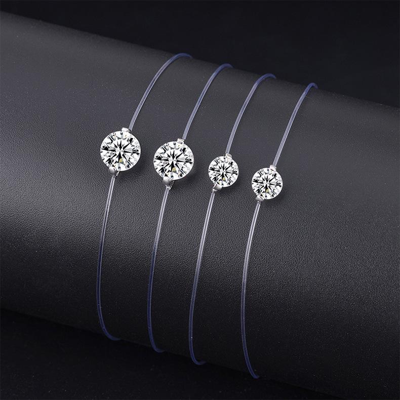 Sterling Silver Mermaid's Tears Bracelet - Elegant Transparent Fishing Line Design
