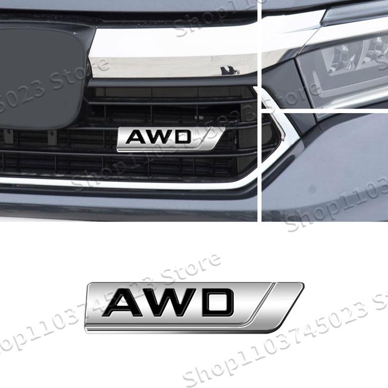 1Pc 3D Metal AWD Logo Car Front Grille Emblem Sticker Decor For Coolray Emgrand Panda Tugella Trunk Rear Tailgate Accessories