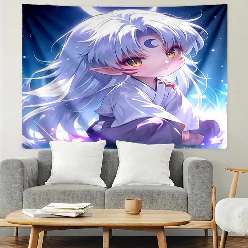 Inuyasha Tapestry for Bedroom Aesthetic Classroom Tapestries Wall Hanging for Living Room Dorm Office,Ideal Creative Gift