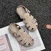 Niche Design Roman Sandals 2025 Summer New Retro Square Buckle Half Slippers Hollow Breathable Pig Cage Sandals