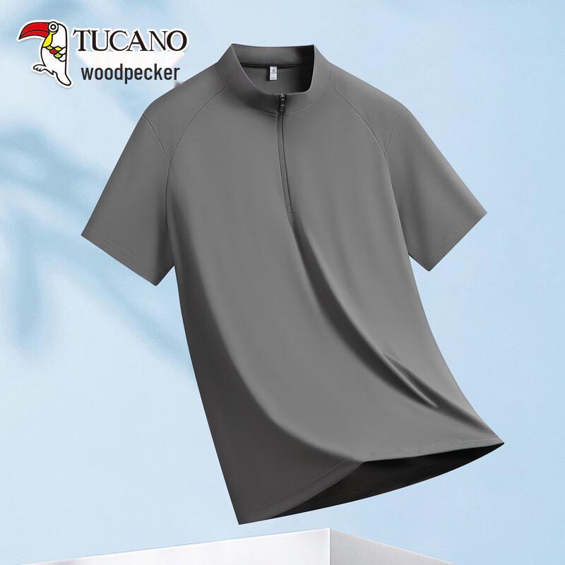 

TUCANO Men s Ice Silk Half-Zip Polo T-Shirt 2XL