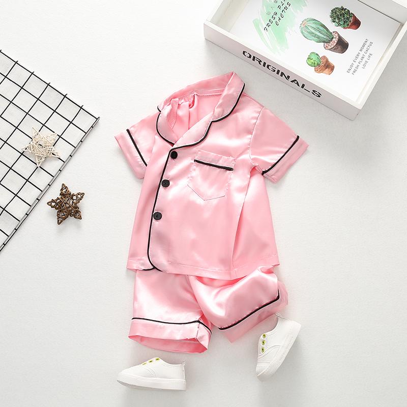 New Summer Baby Girls Clothes Suit Children Sleepwear Shirt Shorts 2Pcs/Sets Kids Boys Pajamas Toddler Costume Infant Tracksuits