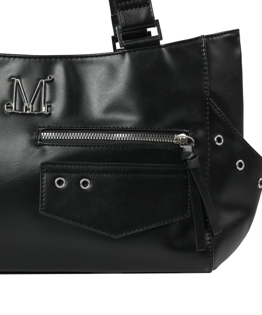 Mucent Noven One Side Strap Double Pocket Leather Shoulder Bag